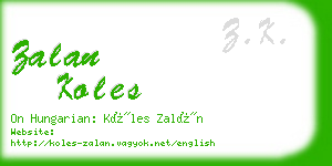 zalan koles business card